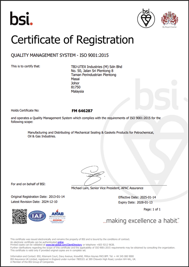 ISO 9001 Certificate